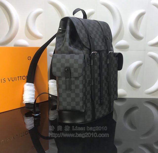 LV男包 N41379 路易威登Christopher 小號雙肩包 LV棋盤格背包 LV男士雙肩包  ydh3029